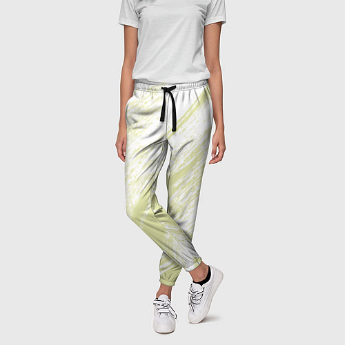 Женские брюки The color is white and yellow / 3D-принт – фото 3