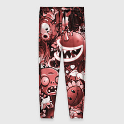 Брюки женские Растения против зомби в красном цвете, цвет: 3D-принт