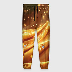 Брюки женские Золотая ткань с блестками, цвет: 3D-принт