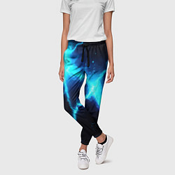 Брюки женские Голубой разлом из молний, цвет: 3D-принт — фото 2