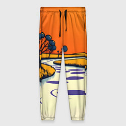 Брюки женские Арт с фантастическим пейзажем, цвет: 3D-принт