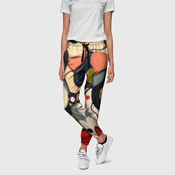 Брюки женские Абстракция с кругами и краской, цвет: 3D-принт — фото 2