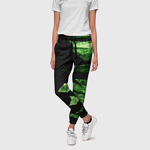 Женские брюки Color green black / 3D-принт – фото 3