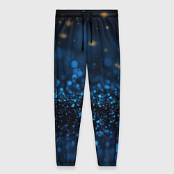 Брюки женские Боке блестяшки на черном, цвет: 3D-принт