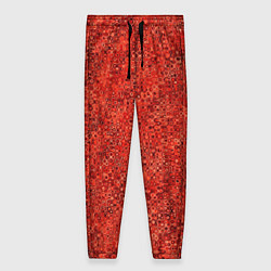 Брюки женские Морковный красный текстурированный узоры, цвет: 3D-принт