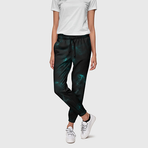 Женские брюки Color black turquoise / 3D-принт – фото 3