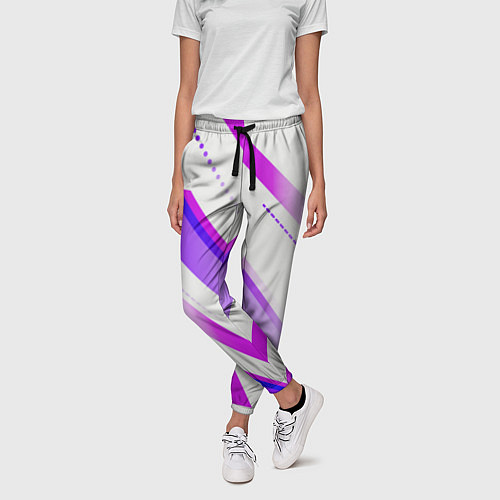 Женские брюки Color white pink / 3D-принт – фото 3