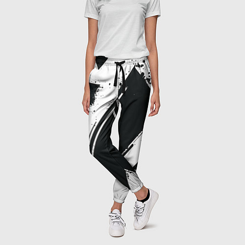 Женские брюки Color black white / 3D-принт – фото 3