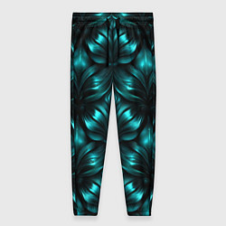Брюки женские Зеленые узоры из абстрактных листьев - блестящий п, цвет: 3D-принт