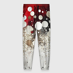 Брюки женские Красно-белый текстурный фон, цвет: 3D-принт