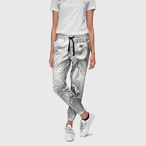 Женские брюки Черепа лошадей - эскиз / 3D-принт – фото 3