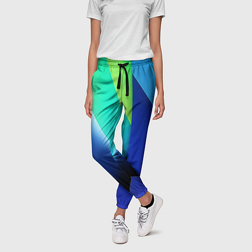 Женские брюки Color blue green / 3D-принт – фото 3