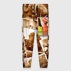 Брюки женские Победа 80 лет коллаж, цвет: 3D-принт