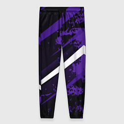 Брюки женские Color black purple line, цвет: 3D-принт