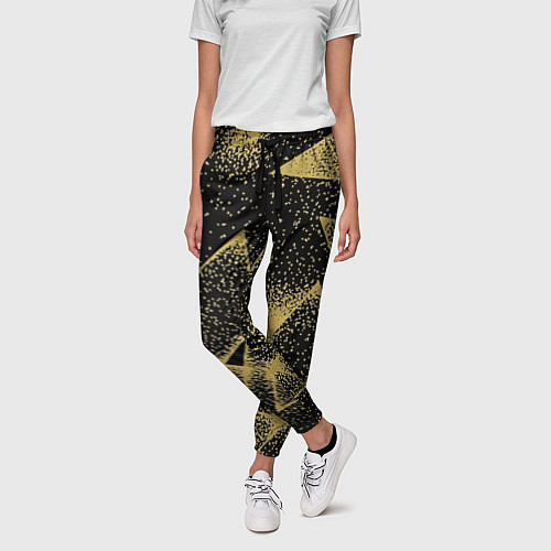 Женские брюки Triangle yellow with dots / 3D-принт – фото 3