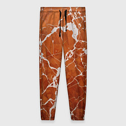 Брюки женские Темно-оранжевый мрамор, цвет: 3D-принт