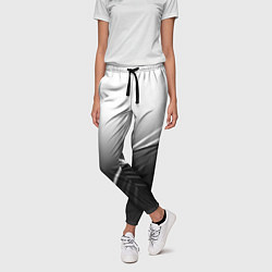 Брюки женские Градиент с полосами из белого в тёмный, цвет: 3D-принт — фото 2