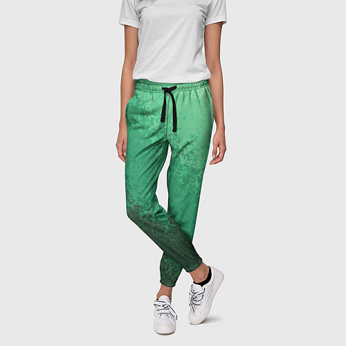 Женские брюки Градиент текстурный зелёный / 3D-принт – фото 3