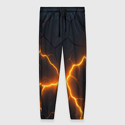 Брюки женские Молнии и черные плиты, цвет: 3D-принт