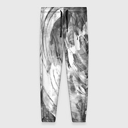Женские брюки Абстракция - grey and white swirls
