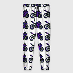 Брюки женские Motorcycle purple gloss, цвет: 3D-принт