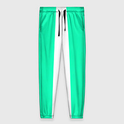 Брюки женские Color turquoise white line, цвет: 3D-принт