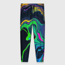 Брюки женские Разводы и переливы разноцветной краски, цвет: 3D-принт