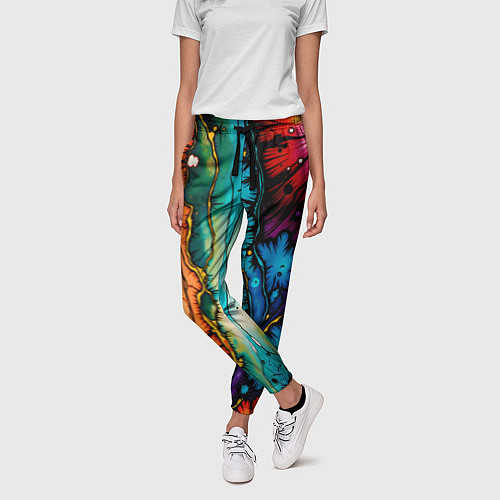 Женские брюки Разноцветный узор / 3D-принт – фото 3