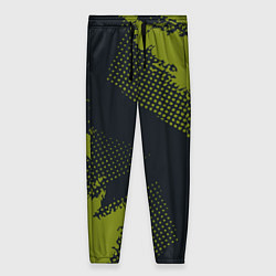 Брюки женские Абстрактная текстура в зеленом, цвет: 3D-принт