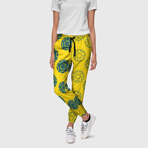 Женские брюки Ряды из спортивных мячей / 3D-принт – фото 3