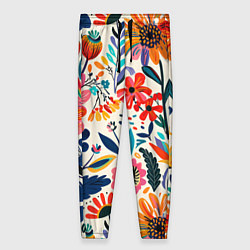 Брюки женские Простые цветы, цвет: 3D-принт