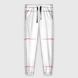 Брюки женские Color white red stripes, цвет: 3D-принт