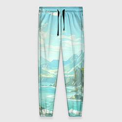 Брюки женские Художественный берег со скалами, цвет: 3D-принт