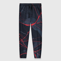 Брюки женские Мраморные узоры из переплетений красных линий, цвет: 3D-принт