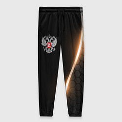 Брюки женские Герб России и неоновая линия, цвет: 3D-принт