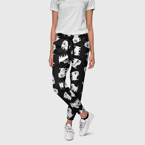Женские брюки Annoying dog pattern - Undertale / 3D-принт – фото 3