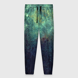 Брюки женские Абстракция - dark purple splashes on emerald color, цвет: 3D-принт
