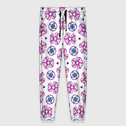 Брюки женские Паттерн из абстрактных цветов, цвет: 3D-принт