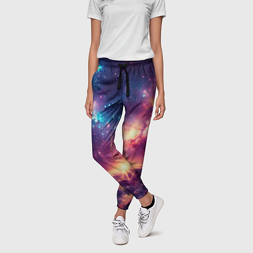 Женские брюки Фантастический космос вид с планеты / 3D-принт – фото 3
