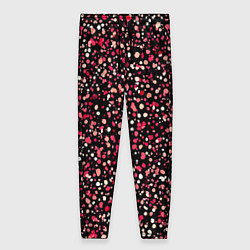 Брюки женские Красно-розовые крапинки, цвет: 3D-принт