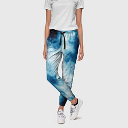 Брюки женские Тёмно-синяя дымка с серебристой крошкой, цвет: 3D-принт — фото 2