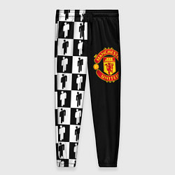 Брюки женские Манчестер Юнайтед текстура люди, цвет: 3D-принт