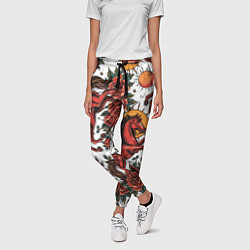 Брюки женские Красный конь в стиле татуировки, цвет: 3D-принт — фото 2