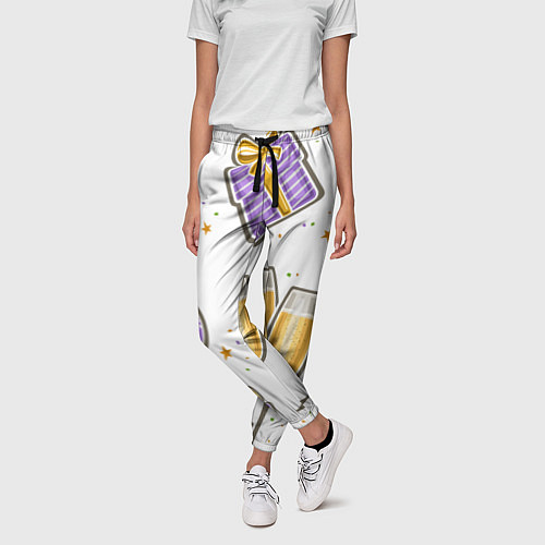 Женские брюки Новогодний вайб / 3D-принт – фото 3