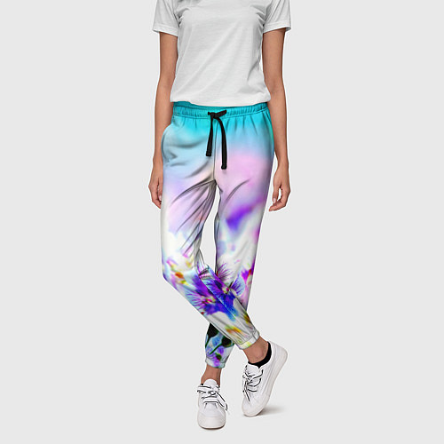 Женские брюки Цветочное поле / 3D-принт – фото 3