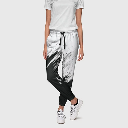 Женские брюки Черно-белый разрыв / 3D-принт – фото 3