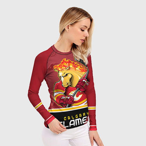 Женский рашгард Calgary Flames / 3D-принт – фото 3