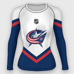 Рашгард женский NHL: Columbus Blue Jackets, цвет: 3D-принт