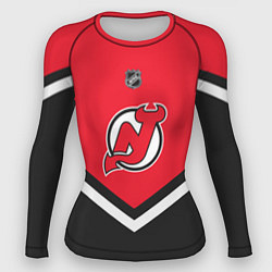 Рашгард женский NHL: New Jersey Devils, цвет: 3D-принт