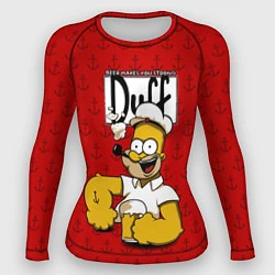 Рашгард женский Duff Beer, цвет: 3D-принт